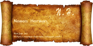 Nemes Herman névjegykártya